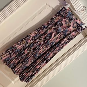 A.ㅣ.c pink floral pleated maxi skirt